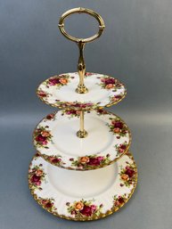 Royal Albert Old Country Roses 3 Tiered Serving Plates.