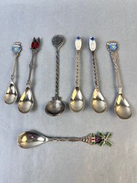 7 Dutch Collector Spoons Middle Spoon Is Made From 1924 Guilder And 1940 Dutch 25 Cents.