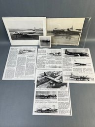 5 Vintage Photos Of A Convair And An Information Packet.