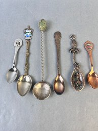 6 Collector Spoons From Hawaii, Montana And Canada.
