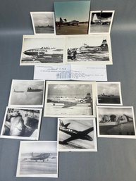 9 Vintage Snapshots Of Lockheed T-33a And Some Copies Of Photos With Info.