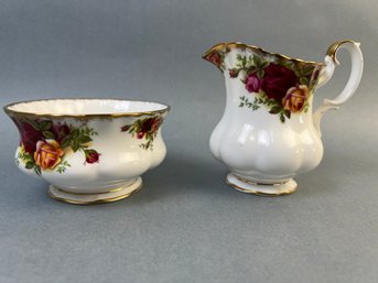 Royal Albert Old Country Roses Sugar Bowl And Cream Pitcher