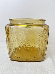 Vintage Amber Glass Container.