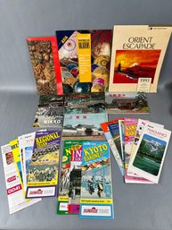 Lot Of Vintage Travel Brochures And Books About Japan.