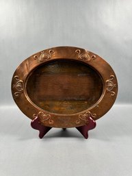 Arts And Crafts Oval Copper Tray