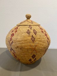 Large Alaskan Coil Lidded Basket By Martha Galila