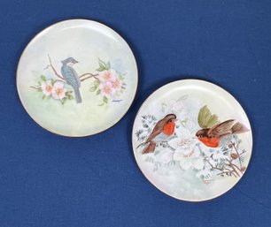 Vintage 70s Signed Adrienne Birds In A Tree Wall Art Plates