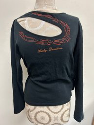 Harley Davidson Logo Womens Long Sleeve Shirt.