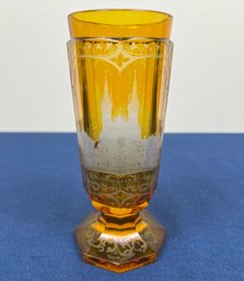 Vintage Bohemian Czech Crystal Glass Vase