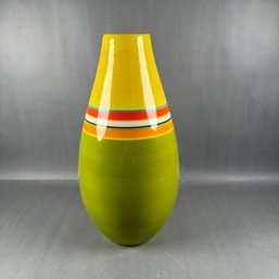 Large Striped Crate & Barrel Tall Vase - Portugal