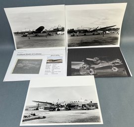 3 Vintage Photos Of The Lockheed Lodestar With Negative And Info.