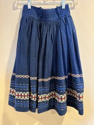 Vintage Blue Woven Skirt