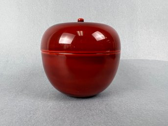 Japanese Lacquer Apple Trinket Container.