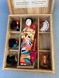 Vintage Katsuraningyo Doll With 3 Wigs.