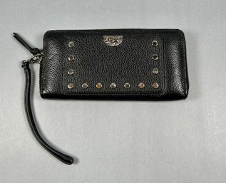 Brighton Black Studded Wristlet Wallet