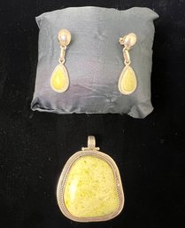 Pendant And Earrings Jewelry Suite