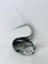 6 Inch Smoked Glass Whale.