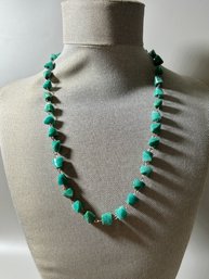 Vintage Blue Green Stone Chunky Necklace