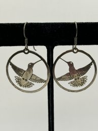 Sterling Silver Hummingbird Pierced Earrings By Wild Bryde