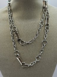 Silver Tone  And Marcasite Necklace -chain Broken