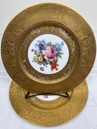 Heinrich H&c Selb Gold Encrusted Floral Cabinet Plate