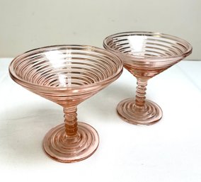 Vintage Anchor Hocking Manhattan Pink Martini Glasses