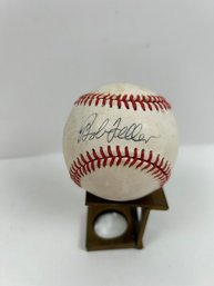 Bob Feller Autographed American League Baseball.