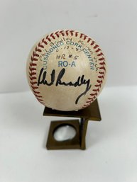 Phil Bradley Autographed Baseball HR #5 Dated 6/17/87.