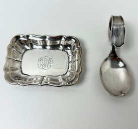 Windsor By Reed & Barton Sterling Silver Serving Dish  Sterling Serving Spoon