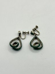 Sterling And Stone Clip Drop Earrings