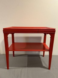 Red Painted Federal Style Side Table