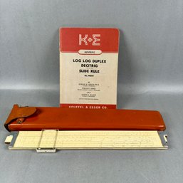 K & E Slide Rule With Leather Case And Instructions