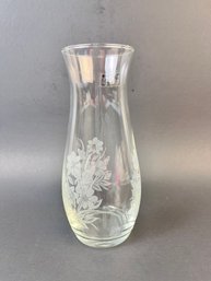 Cameo Crystal Turkish Small Etched Vase