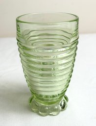 Vintage Anchor Hocking Manhattan Green Ribbed Glass