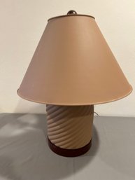 1980s Brown Ceramic Swirl Lamp