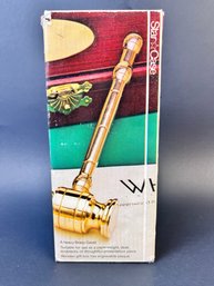 Star Case Chairman Of The Board Heavy Brass Gavel With Ornate Wood Case.