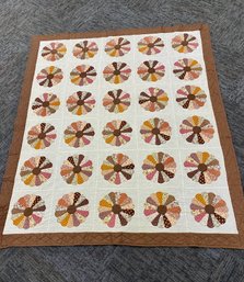 Hand Sewn Quilt With 5 Sunbursts Across #2