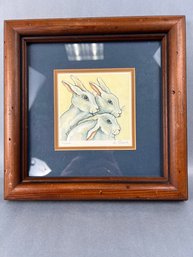3 Rabbit Print Signed And Numbered By Grace Feyock