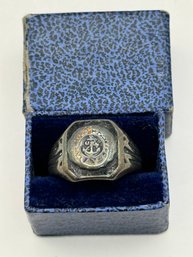 Vintage Sterling US Navy Ring - Size 6.75