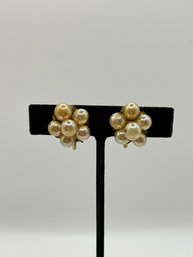 Vintage Faux Pearl Clip Earrings