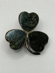 Vintage 3 Leaf Clover Sterling Brooch With Makers Marks