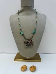 MMA Egyptian Style Necklace And Earrings