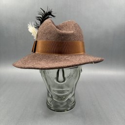 Ladies Tan Felt Wool Hat