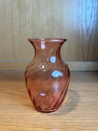 Handblown Cranberry Glass Vase