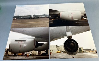 4 Photos Of Airplanes With Numbers On The Backside.