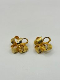 Goldtone Oversized Bow Clip Earrings