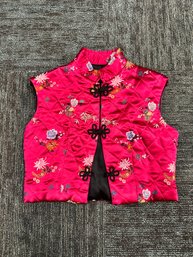 Vintage Chinese Silk Floral Vest