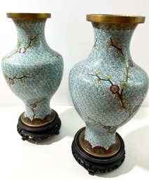 Vintage Hand Painted Floral Vases With Stands *local Pickup Only