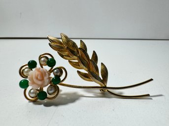 Gold Fill Floral Brooch