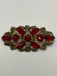 Vintage Red Stone Brooch